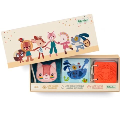 Lilliputiens Sensorische boeken - 3-pack - Jeanne - Lilliputiens - OneSize - Activiteitenspeelgoed