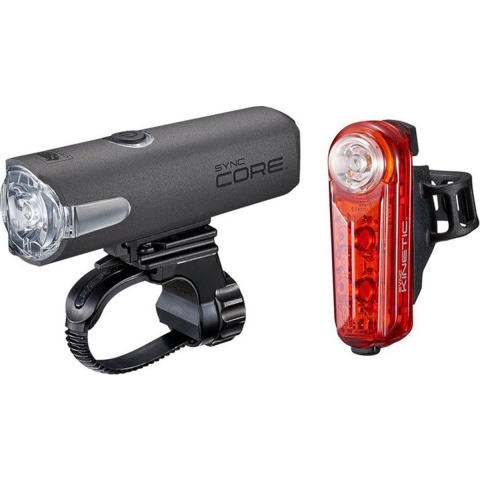 CatEye SyncCore + SyncKinetic - Fietsverlichting Set - Bluetooth - 500 Lumen - Zwart