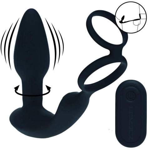 Levelz - Dual Prostate Stimulator met Cock & Ball Ring + Afstandsbediening