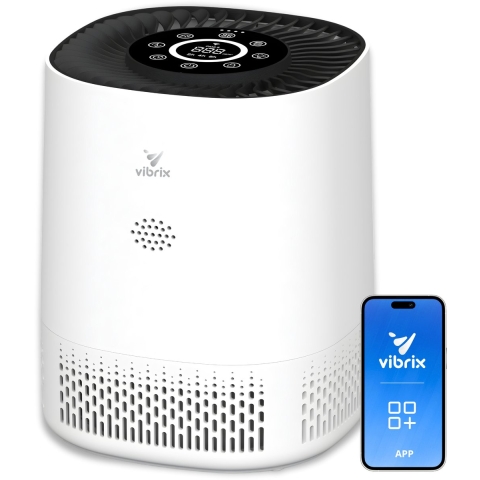 Vibrix PureFlow15 - Luchtreiniger - 6-in-1 met HEPA H13 Filter en Ionisator - Mat wit