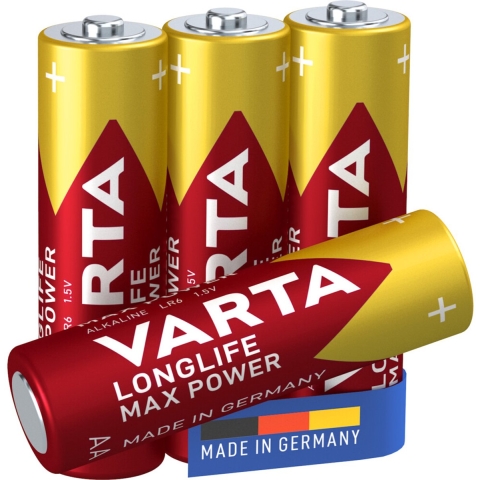 3x Varta Longlife Max Power Alkaline Batterijen AA 4 stuks
