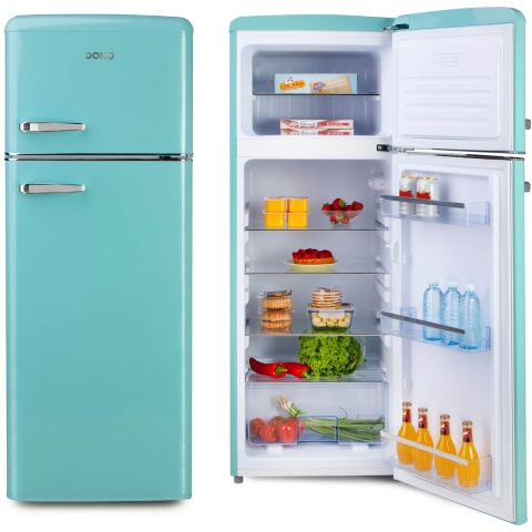 Domo DO91705R - Koel-vriescombinatie - 206 l - Retro blauw