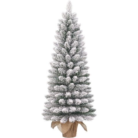Black Box Trees Gerlos - Smalle Kunstkerstboom - Vouwconstructie met sneeuw - Groen Frosted
