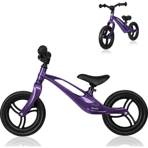Lionelo Bart - Loopfiets - Uniek magnesium frame 2,8 kg - Antislip hoes voor het stuur - Paars