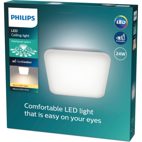 Philips Mauve - Plafondlamp - 2700K - 24W - Wit