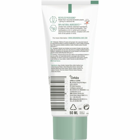 4x Jordan Tandpasta Green Clean Junior 6+ 50 ml