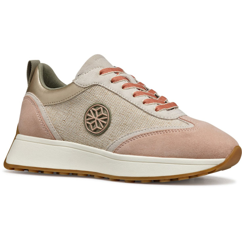 Geox D AMABEL Synthetisch Polyurethaan Dames Lichte Zand/Lichte Taupe Sneakers