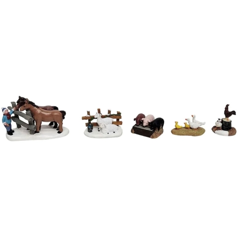 Farm Animals Polyresin 10cm 5 stuks Santaville - Santaville