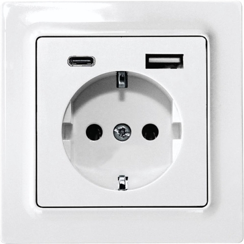 Eltako DSS55E+USBA+C-wg Stopcontact Inbouw (in muur), Schroefbevestiging