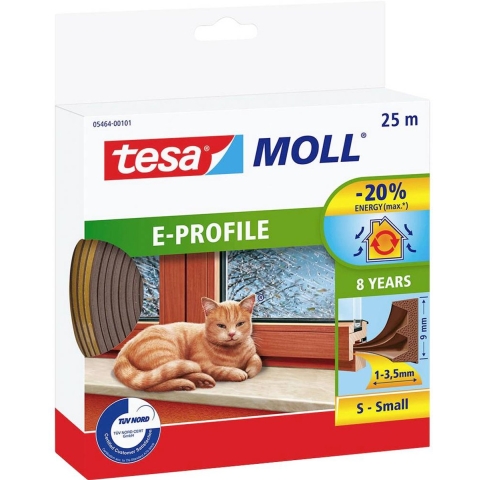 tesa E-Profil 05464-00101-02 Afdichtingstape tesamoll Bruin (l x b) 25 m x 9 mm 25 m