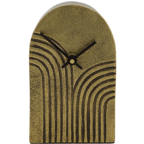 Klok aluminium goud 10x4x16,5cm