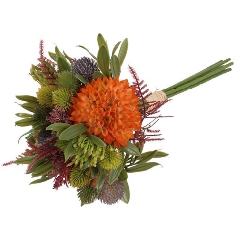 Kunstboeket Dhalia mix oranje H25cm