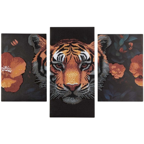 Diamond painting drieluik Tijger