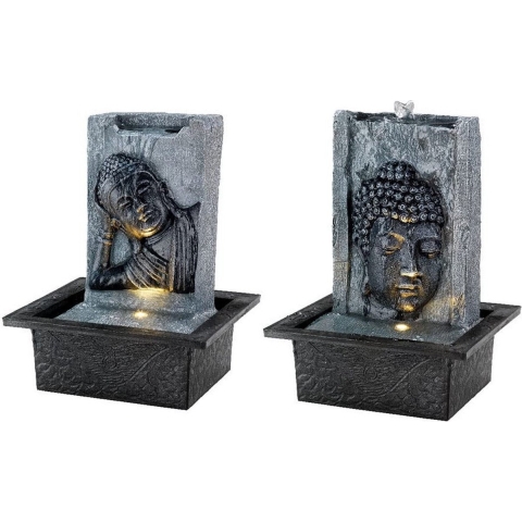 LED fontein Boeddha 21x18x27cm bi/bu