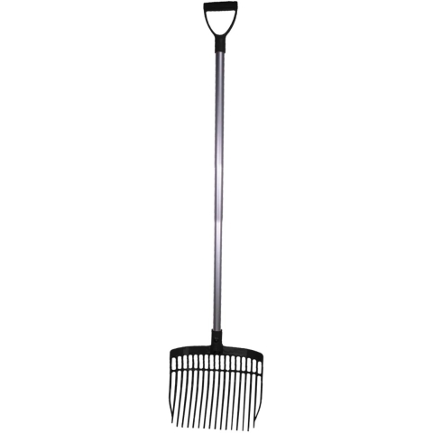 Mestvork alum. 115 cm zwart met steel