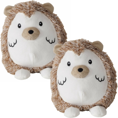 Deurstopper gewicht - 2x - dieren thema Egel - 1 kilo - lichtbruin - polyester - 16 x 17 cm -