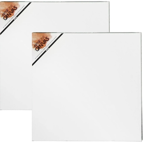 Schildersdoek - 2x - 50 x 50 cm - vierkant - canvas - hobby verven/schilderen -