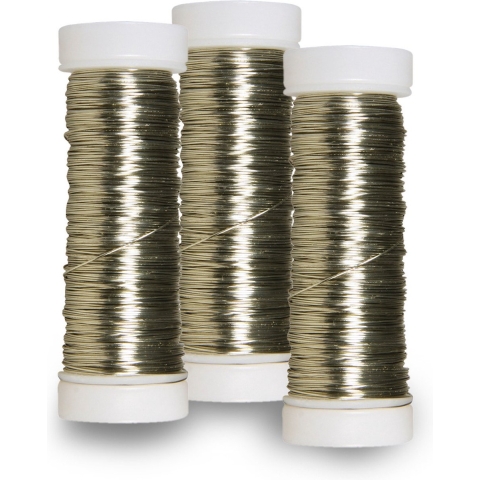 Sieraden maken draad - 3x - creme - 0.3 mm dik - 50 meter snoer - haakdraad -