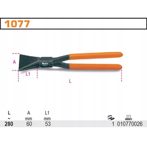 Beta Plaatbuigtang, recht model PVC handgreep 1077 280 - 010770026