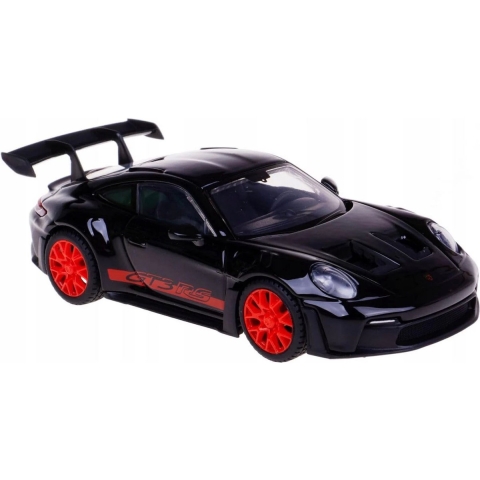 BBURAGO Modelauto - Porsche 911 - zwart/rood - 10 x 4,5 cm -
