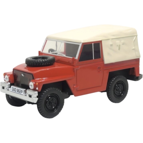 Oxford Modelauto - Land Rover Lightweight - rood/beige - 8.5 x 3 cm -