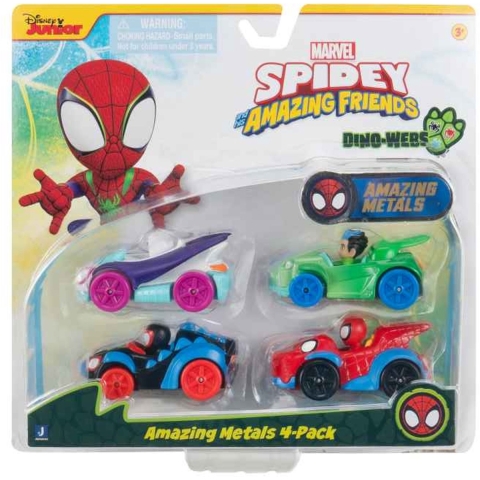 Marvel Spidey Die Cast Voertuigen 4 Stuks