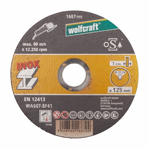 Wolfcraft Slijpschijven | Voor edelstaal | Extra dun | Ø125mm | 10 stuks - 8463000
