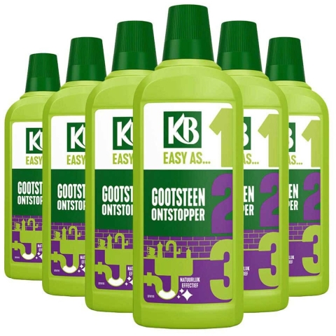 6x KB Easy Gootsteen Ontstopper Concentraat 750 ml