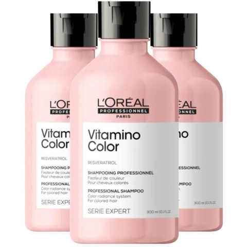 3x L'Oréal Professionnel Vitamino Color Shampoo 300 ml