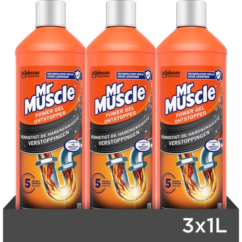 3x Mr. Muscle Power Gel Ontstopper 1000 ml