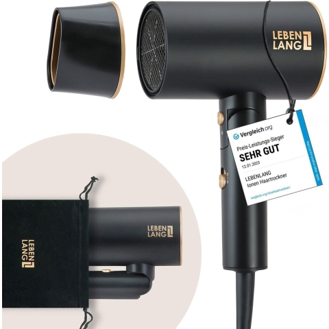 Lebenlang LBH3088G Haardroger Zwart/goud