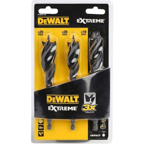 DeWALT DT90237 Speedboor tri flute EXTREME™™ 3-delige set 152mm (16,20,25mm)