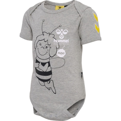 Hummel Romper k/æ - Maya De Bee - Grijs Gevlekt - Hummel - 68 - Romper S/S