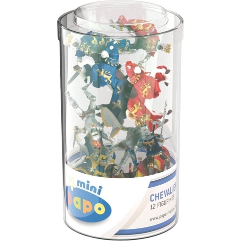 Papo Mini Ridderset - 4 cm - 12 Onderdelen - Papo - OneSize - Speelgoedfiguur