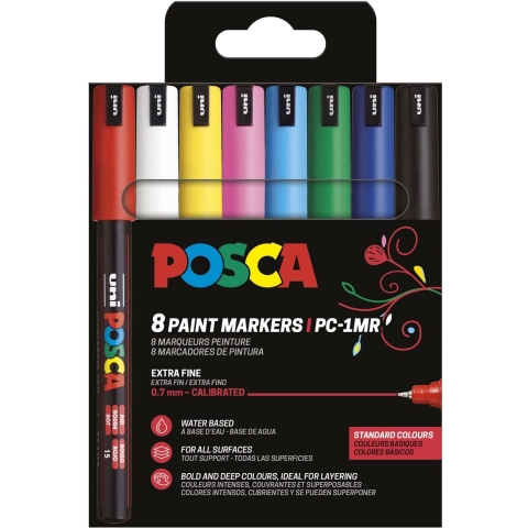Posca Markers - PC-1m - 8 st. - Multicolour - Posca - OneSize - Marker