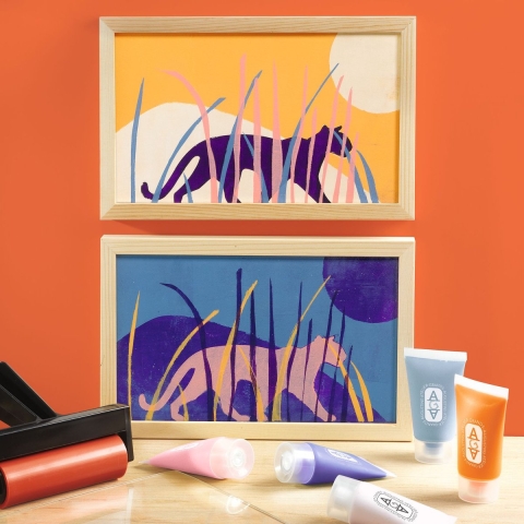 Djeco Creatieve Speelset - Atelier 47 - Gelprint - Djeco - OneSize - Creatieve Speelset