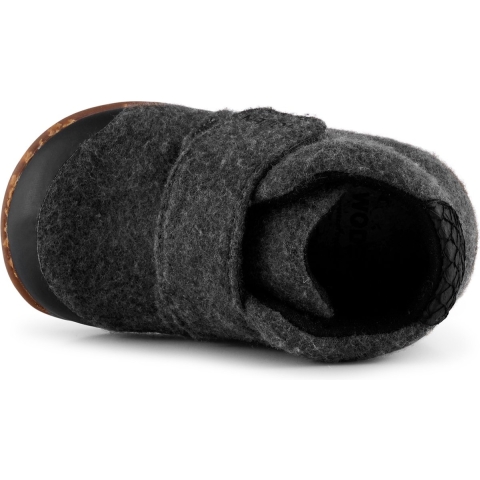 Woden Pantoffels - Kim - Vilt - Dark Grey Melange - Woden - 20 - Babyschoen