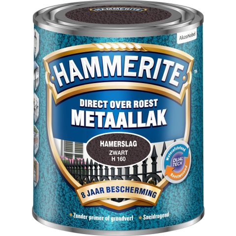 Hammerite Metaallak Hamerslag | Zwart | H160 | 750ml - 5093292