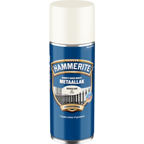 Hammerite Metaallak Hoogglans | Wit | S010 | Spray | 400ml - 5095199