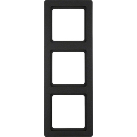 Berker Q1 Afdekraam | Inbouw | 3-voudig | Antraciet - 66.045.24