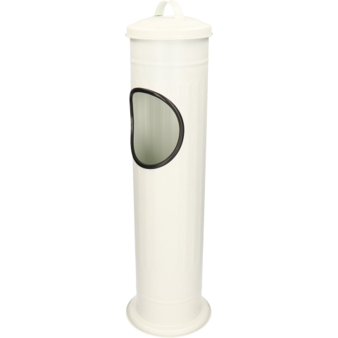 Staande asbak met afvalbakje - en deksel - wit - 17 x 60 cm - voor buiten -