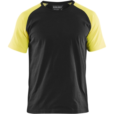 Blåkläder T-Shirt 35151030 | Zwart/High-Vis Geel | Maat L - 7330509685372