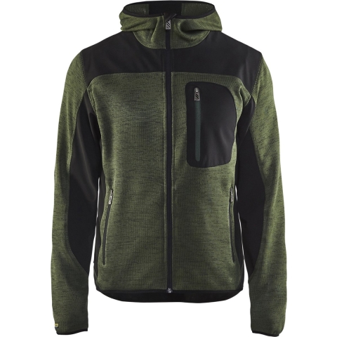 Blåkläder Gebreid vest met softshell 49302117 | Army Groen/Zwart | Maat S - 7330509411421