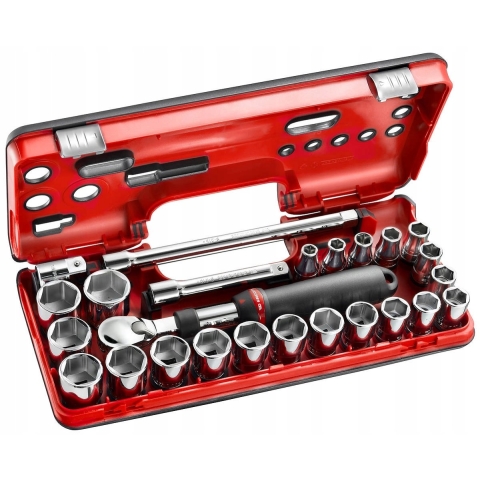 Facom complete koffer 1/2" - 25-delig met uitschuifbare ratel met stofdichte kop sxl.161 - SXL.DBOX2