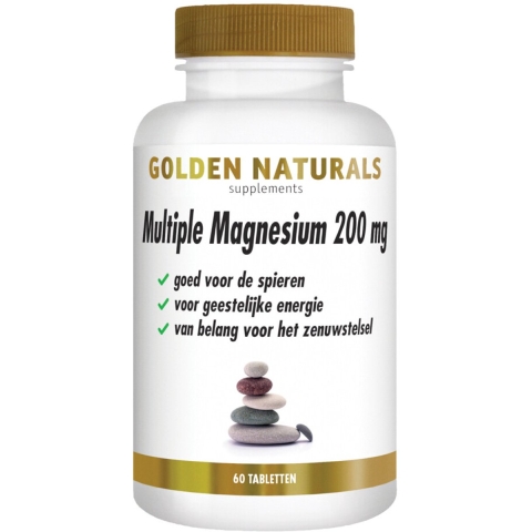 Gratis Verzending: 2x Golden Naturals Multiple Magnesium 200mg 60 tabletten