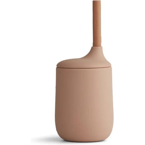 Liewood Beker m. Rietje - Silicone - Ellis - Dark Rose/Terracott - Liewood - OneSize - Beker