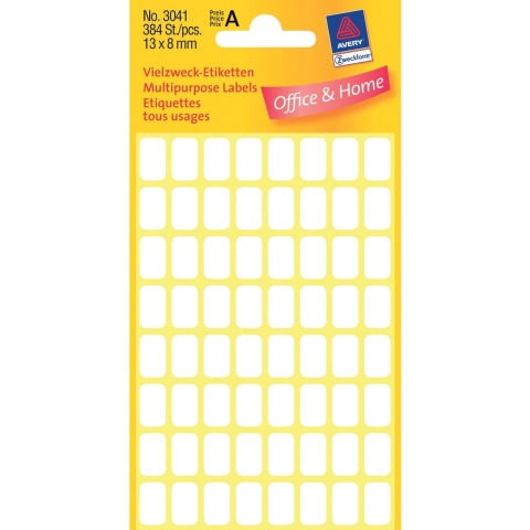 Etiket wit 13x8mm pak a 10 stuks