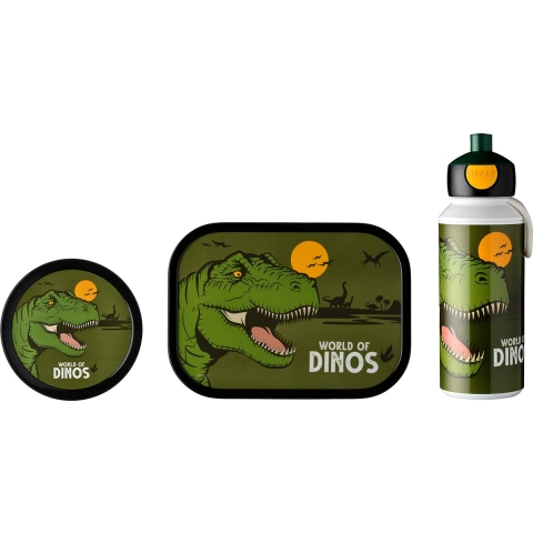 Mepal Lunchset Campus (drinkfles pop-up, lunchbox & fruitbox) - Dino