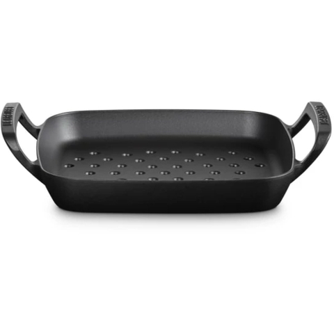 Le Creuset BBQ Outdoor Collection 20271300000005 Cast Iron Square Grilling Pan, grillpan geperforeerd, 30 cm
