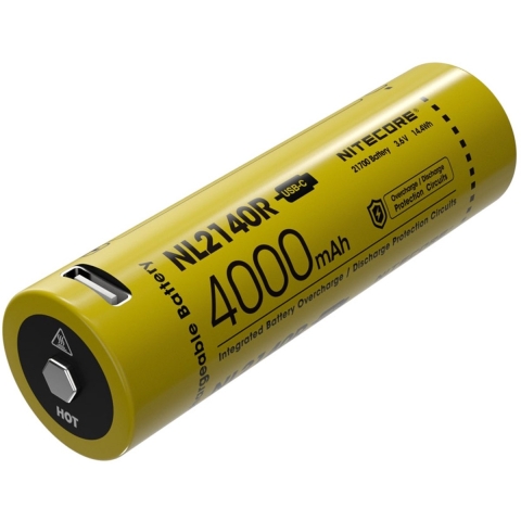 Nitecore NL2140R 21700 accu met usb-c-poort, 4000 mAh